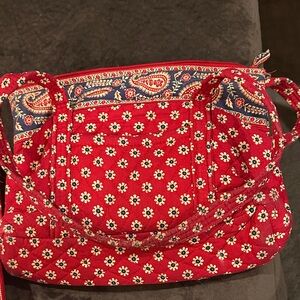 Vera Bradley Vintage “Americana Red Daisy” Retired Purse & Crossbody Wallet Set